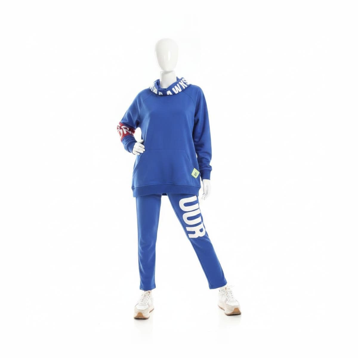Caesar Women's Cotton Training Tracksuit, Hoodie and Pants - Blue