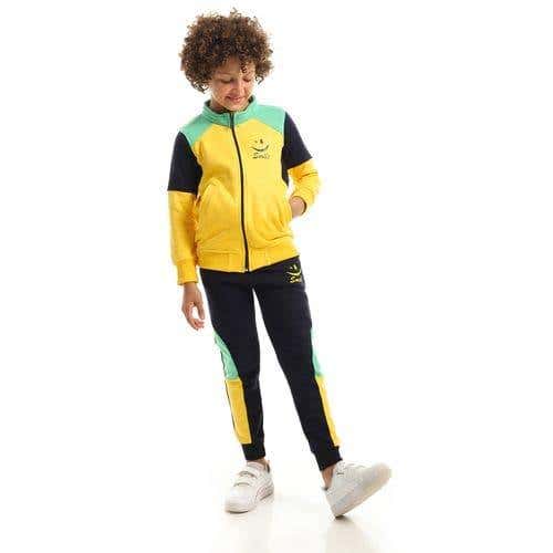 Caesar Boys' Cotton Training Tracksuit - Multicolor