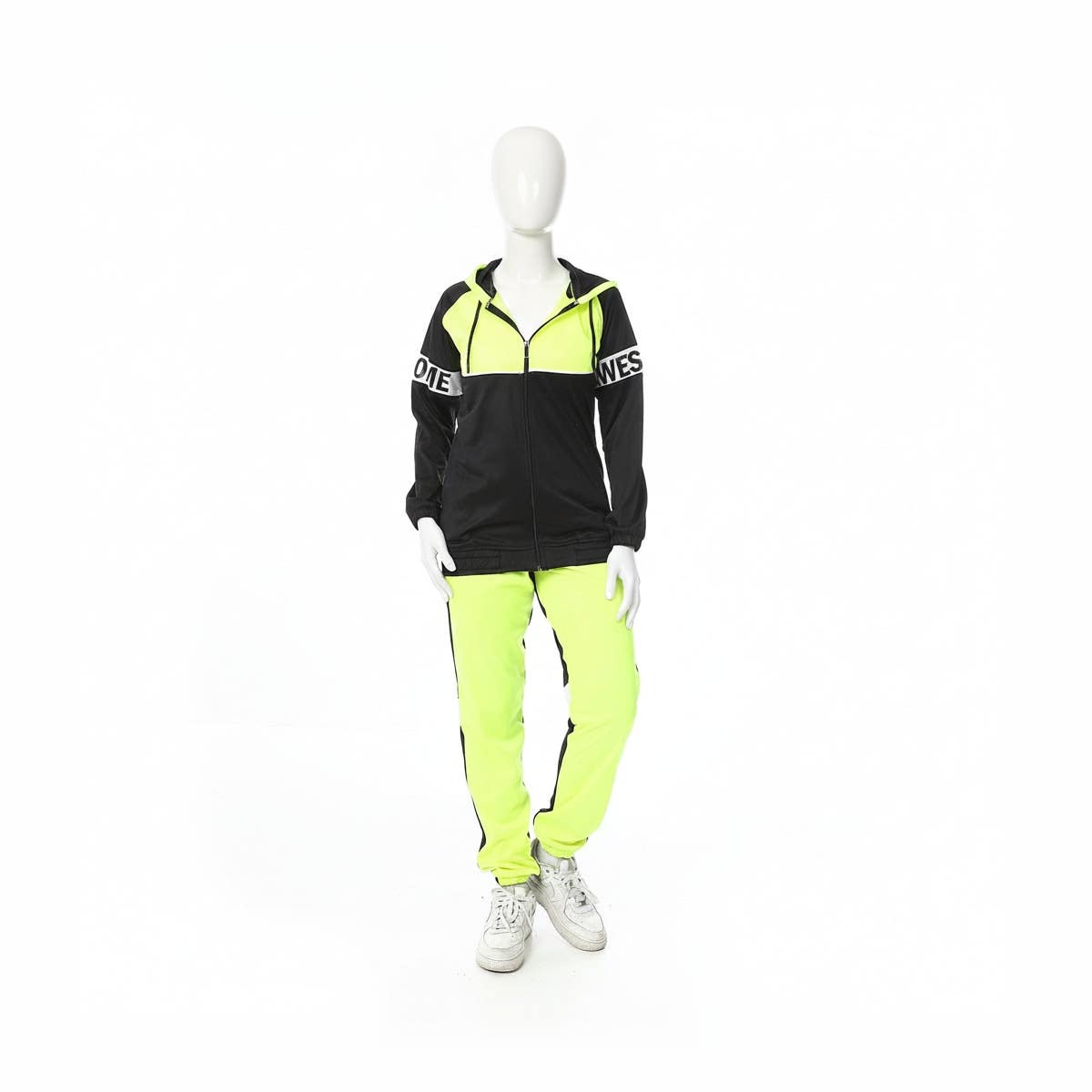CAESAR Women's Hooded Neck Tracksuit Set - Active Sports Wear - Black Lemone