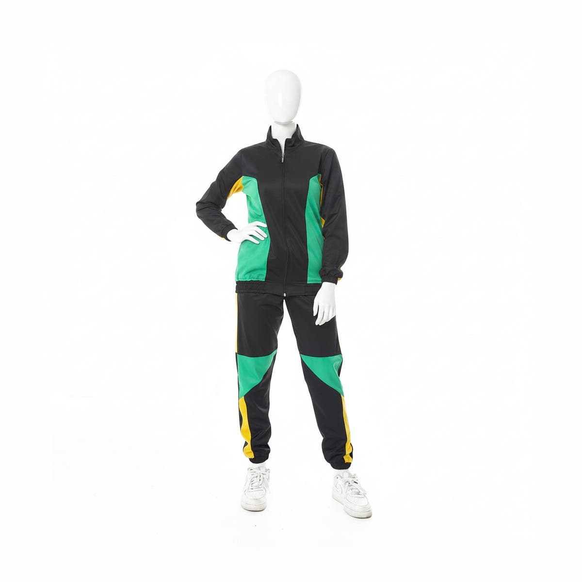 CAESAR Women's Black Zip-Up Tracksuit Set - Active Sportswear
