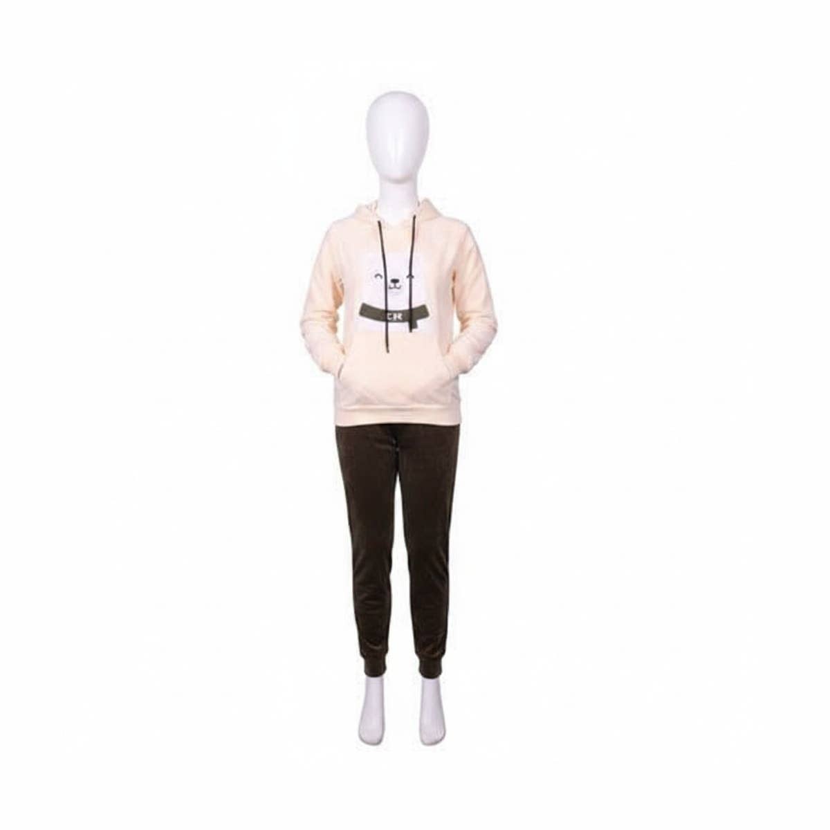Caesar Viscose×Lycra Training Tracksuit Women's, Hoodie and Pants - Rose Black