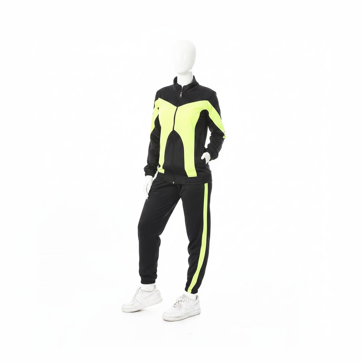 CAESAR Women's Black Zip-Up Tracksuit Set - Active Sportswear