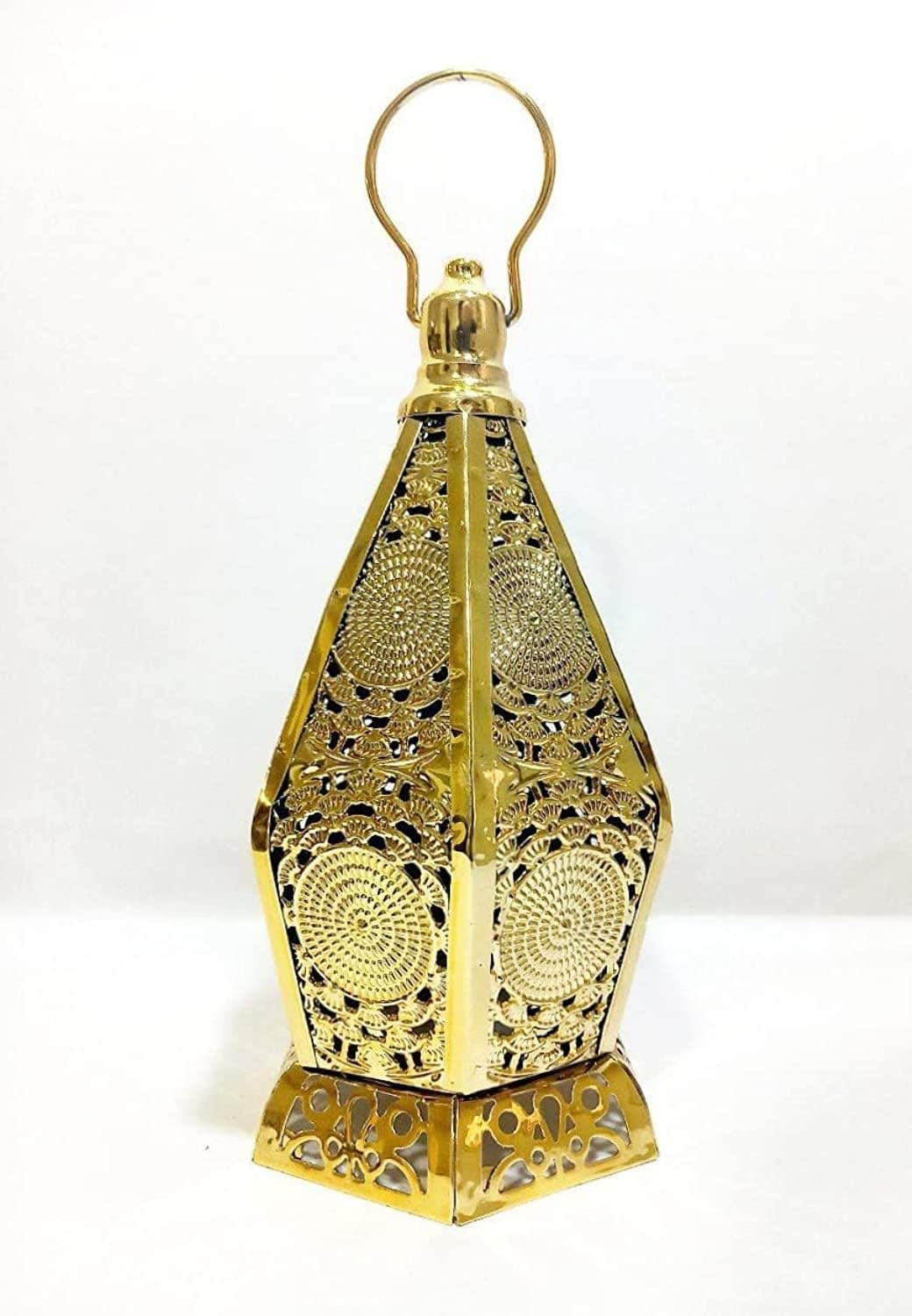 Stellar Stores Gold Ramadan Lantern with Internal Light - Classic Festive Decor