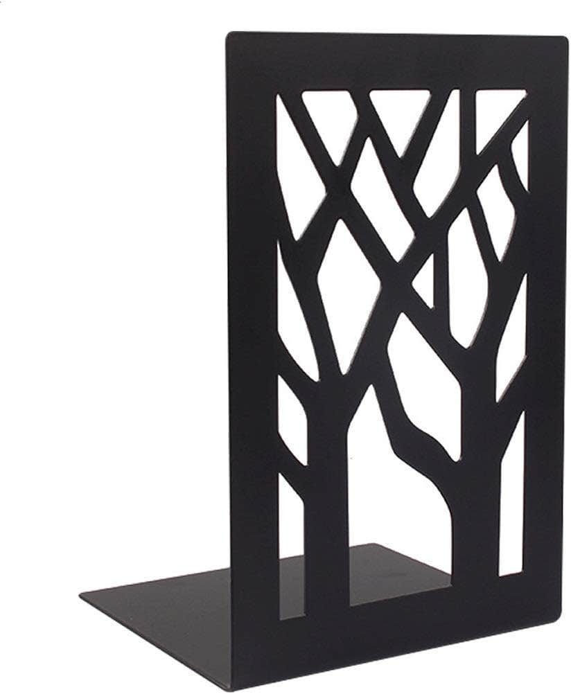 Generic Heavy Duty Metal Black Bookend Support, 2 Pairs Bookend Holder For Office, Home desktop bookend