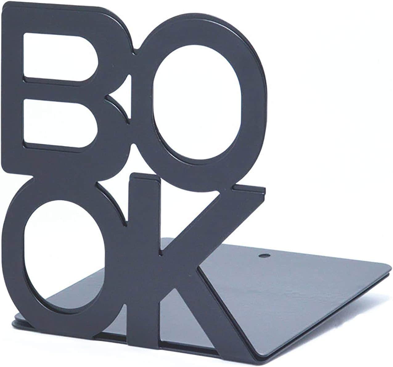 Heavy Duty Metal Book Ends Book Style Bookends Office Stationery(White) Black