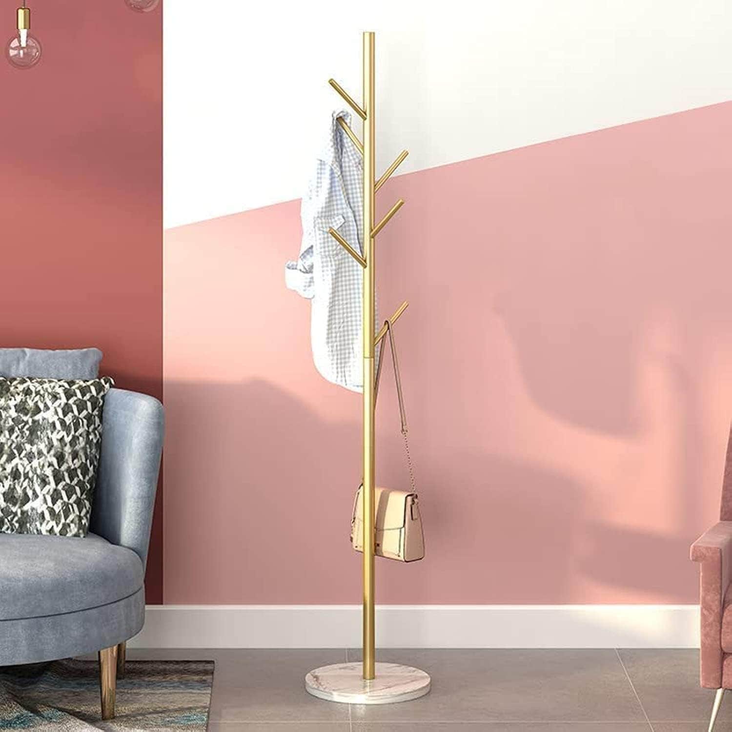 AWD Coat Metal Rack Free Standing, Hat Hanger & Coat Racks Stand Entryway Organizer for Clothes, Scarves, Backpacks, Umbrellas, Bags, Hats. (Tree)