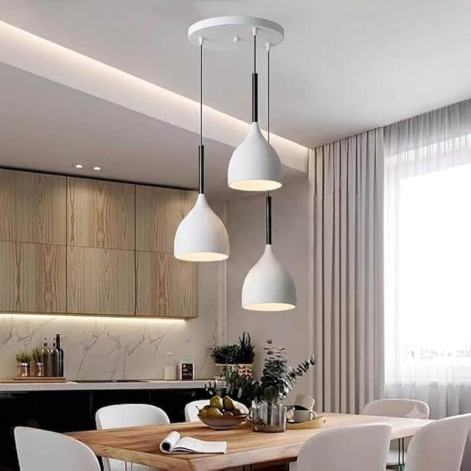Modern Ceiling Hanging Chandelier 3 Light Adjustable Height Pendant Light