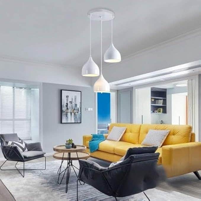Modern ceiling lamp for living room, white color, 15x18 cm