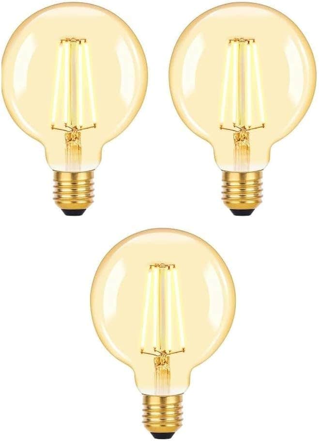 Generic Edison Vintage LED Bulb G95 E27 4W Warm White 2200K - 3 Pack