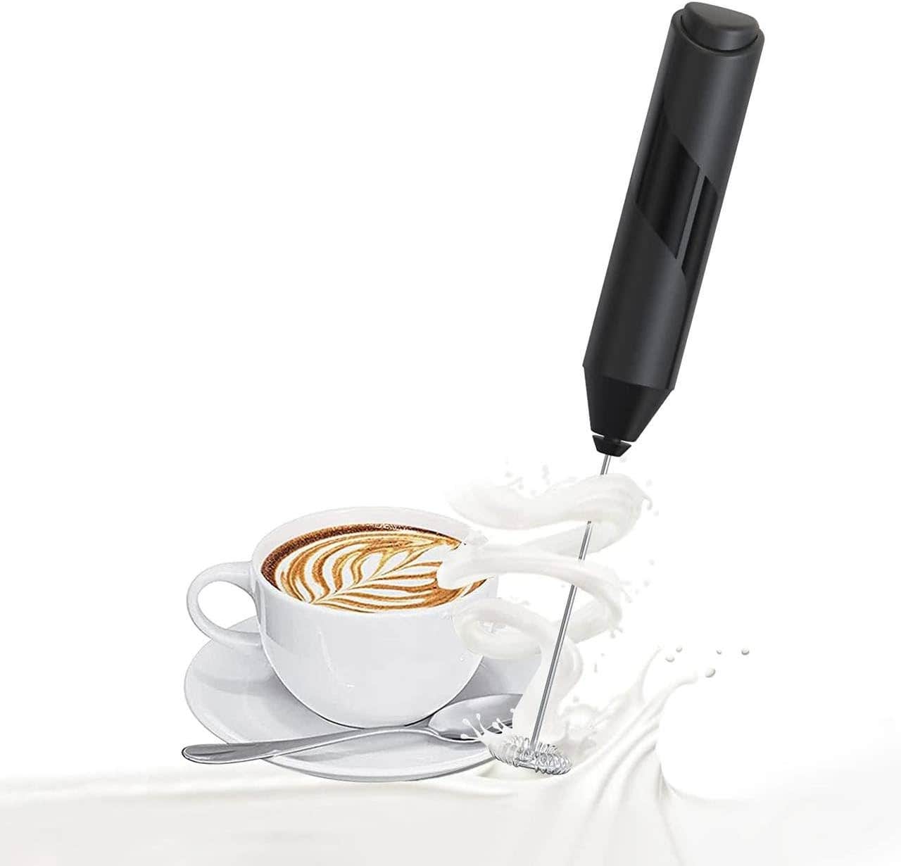 Portable Electric Milk Frother Handheld Foam Maker for Coffee, Latte, Cappuccino - Battery Operated - Compact & Durable