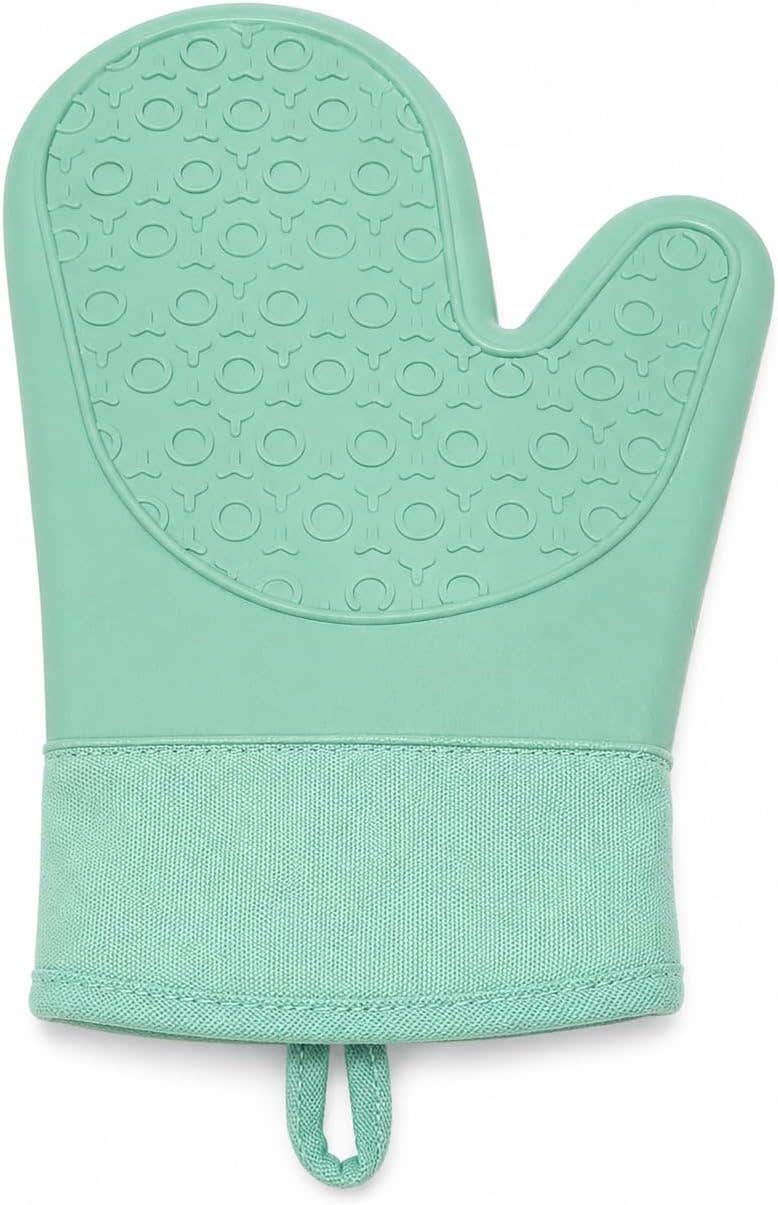 DOWNTOWN Blue Silicone Thermal Oven Gloves for Baking & Grilling