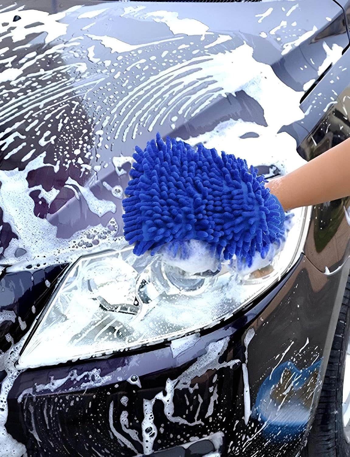 Generic Oversized Microfiber Car Wash Mitt Set - Scratch-Free Cleaning Experience