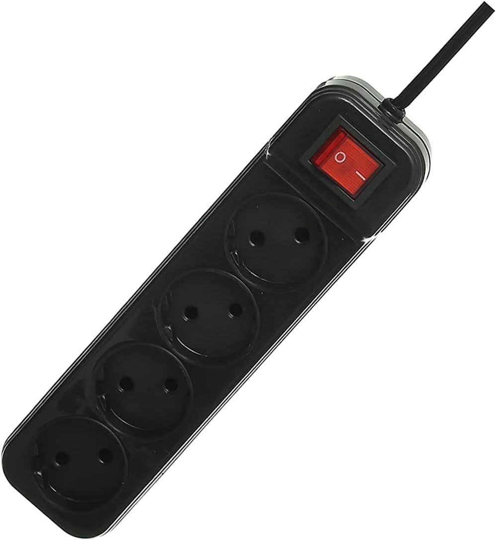 Zero Electronics 4-Outlet Power Strip with USB Ports - Black