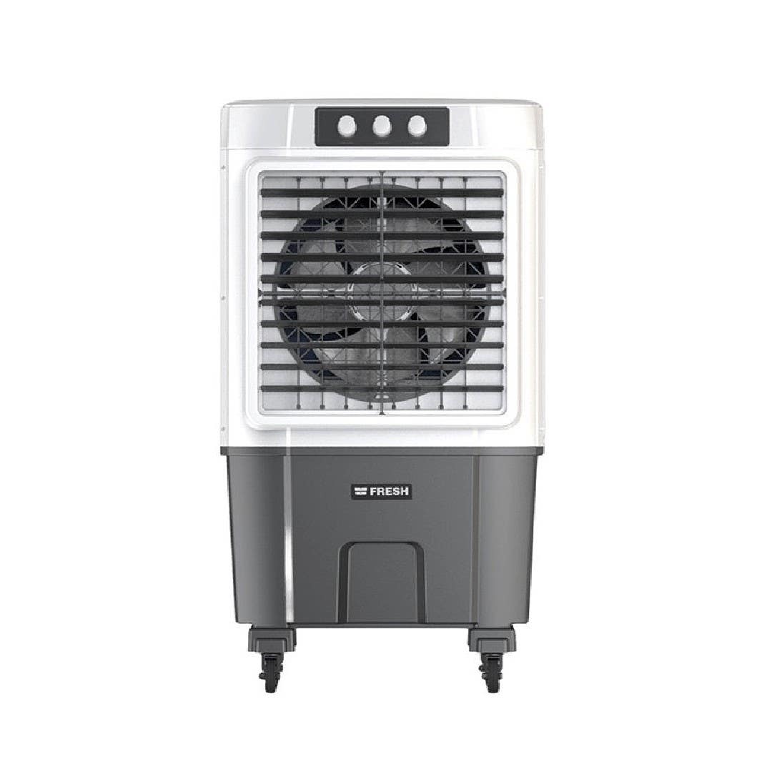Fresh 82L Desert Cooler, White/Grey - 3D Cooling, Carbon Filter, Auto Air Distribution