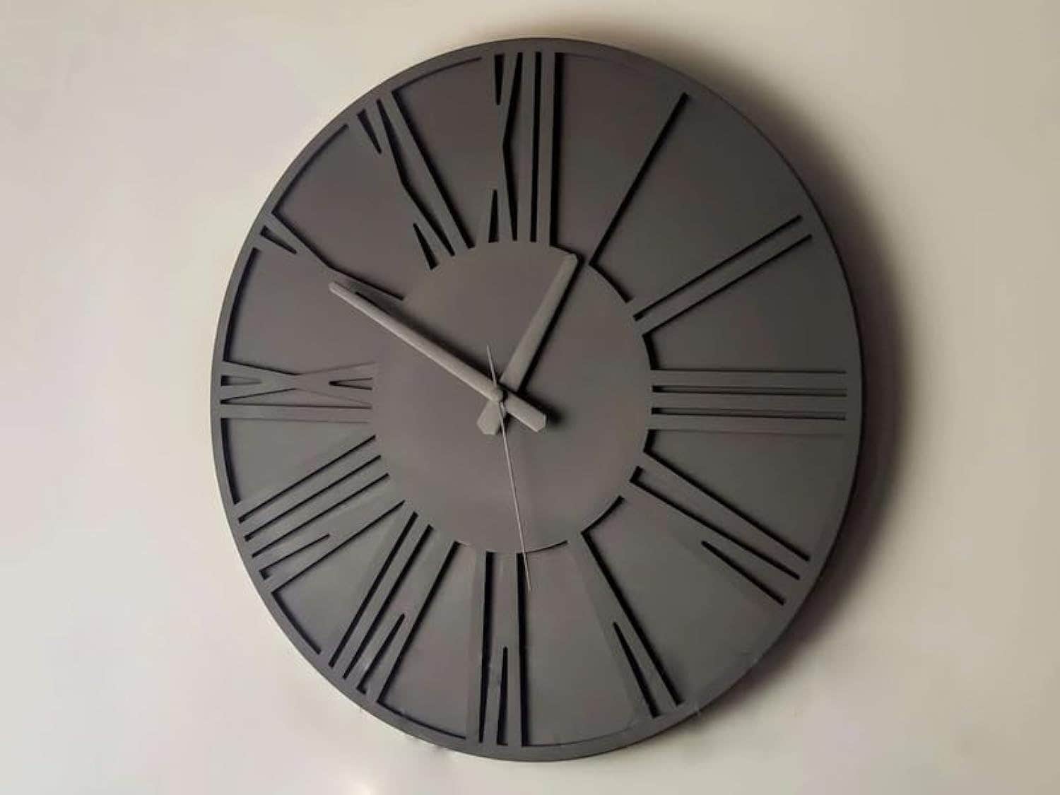 Modern Black Wall Clock 40 cm - Home Gallery Lightweight Analog Round Clock - Battery Powered