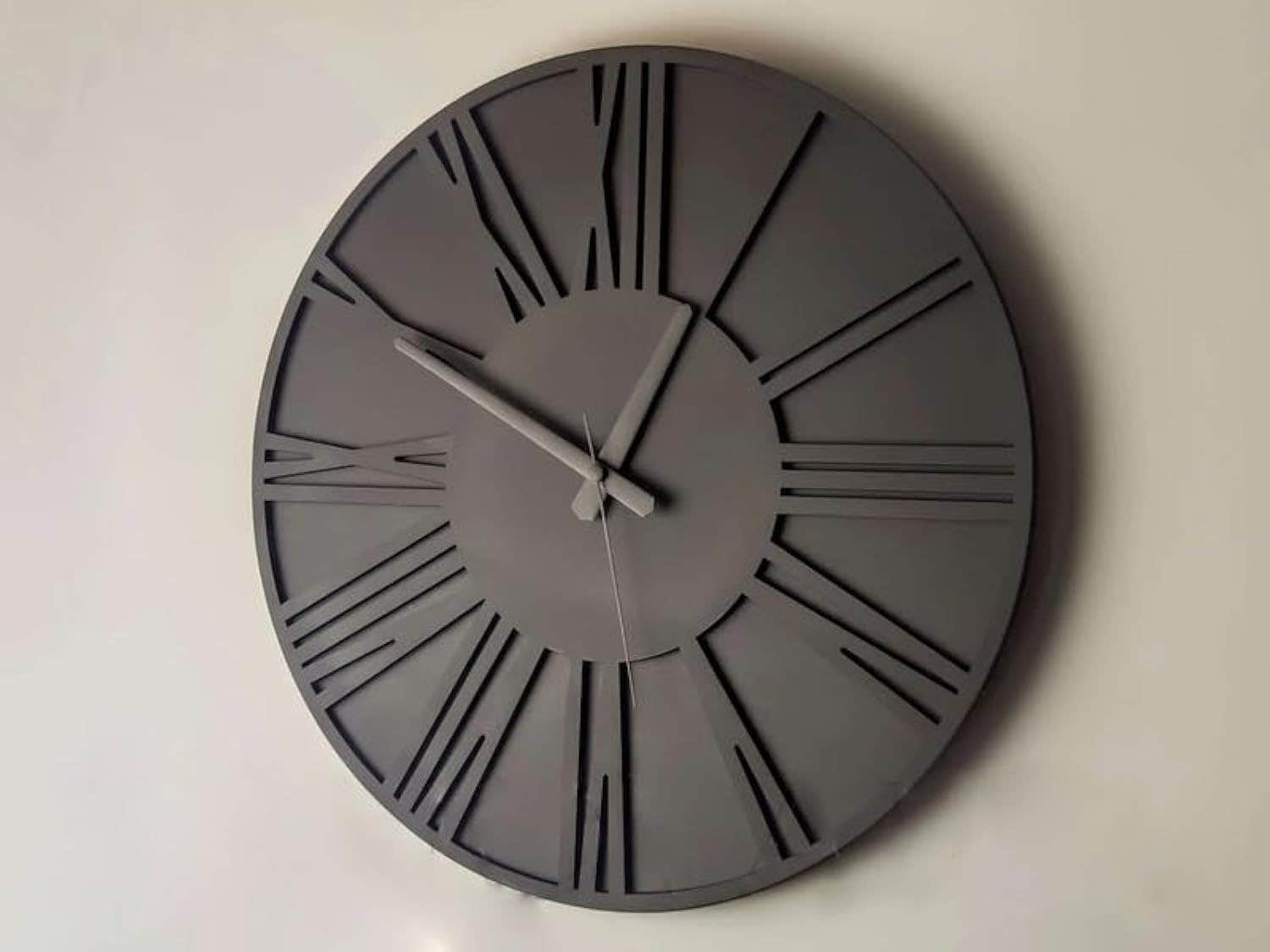 Modern Black Wall Clock 60 cm - Home Gallery - Battery Powered - Lightweight - Analog Display