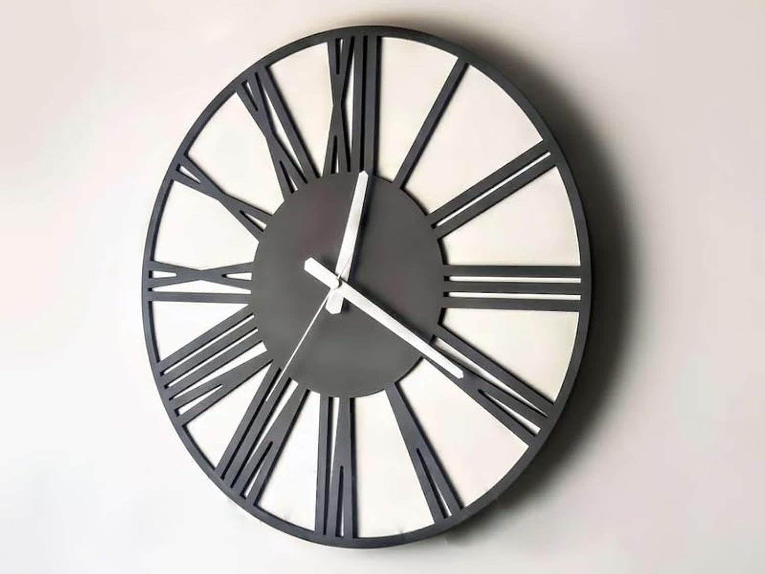 Modern White Wall Clock 60 cm - Home Gallery, Battery Powered