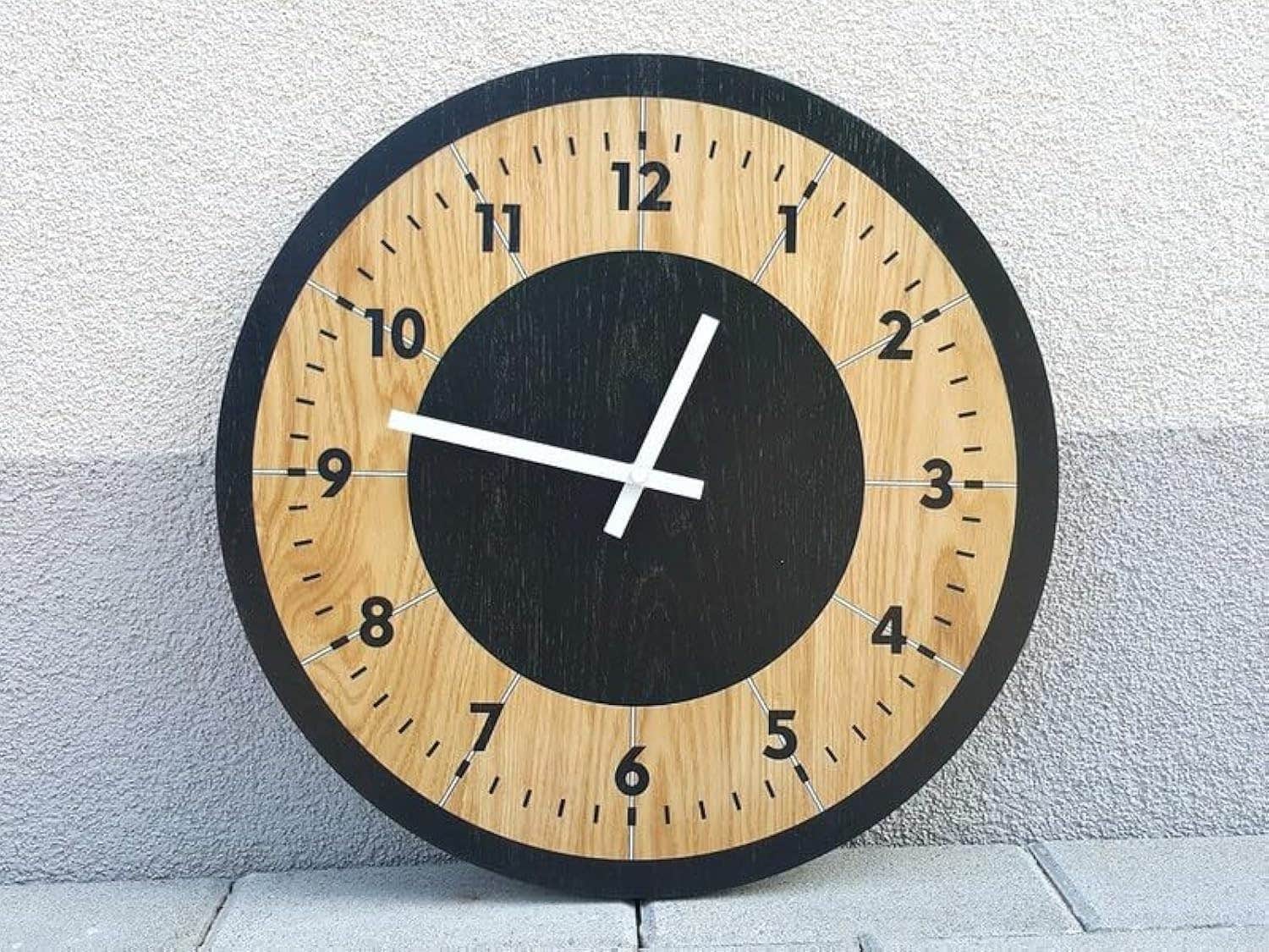 Modern Brown Silent Wall Clock 60 cm - Home Gallery Tokio Wood