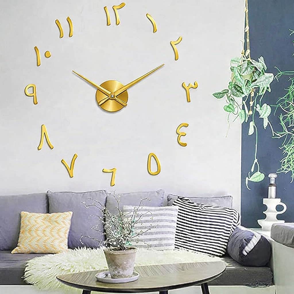 Large Gold Arabic Wall Clock - 120 cm Diameter - Home Gallery Store - Wall Clocks - Home Decor
