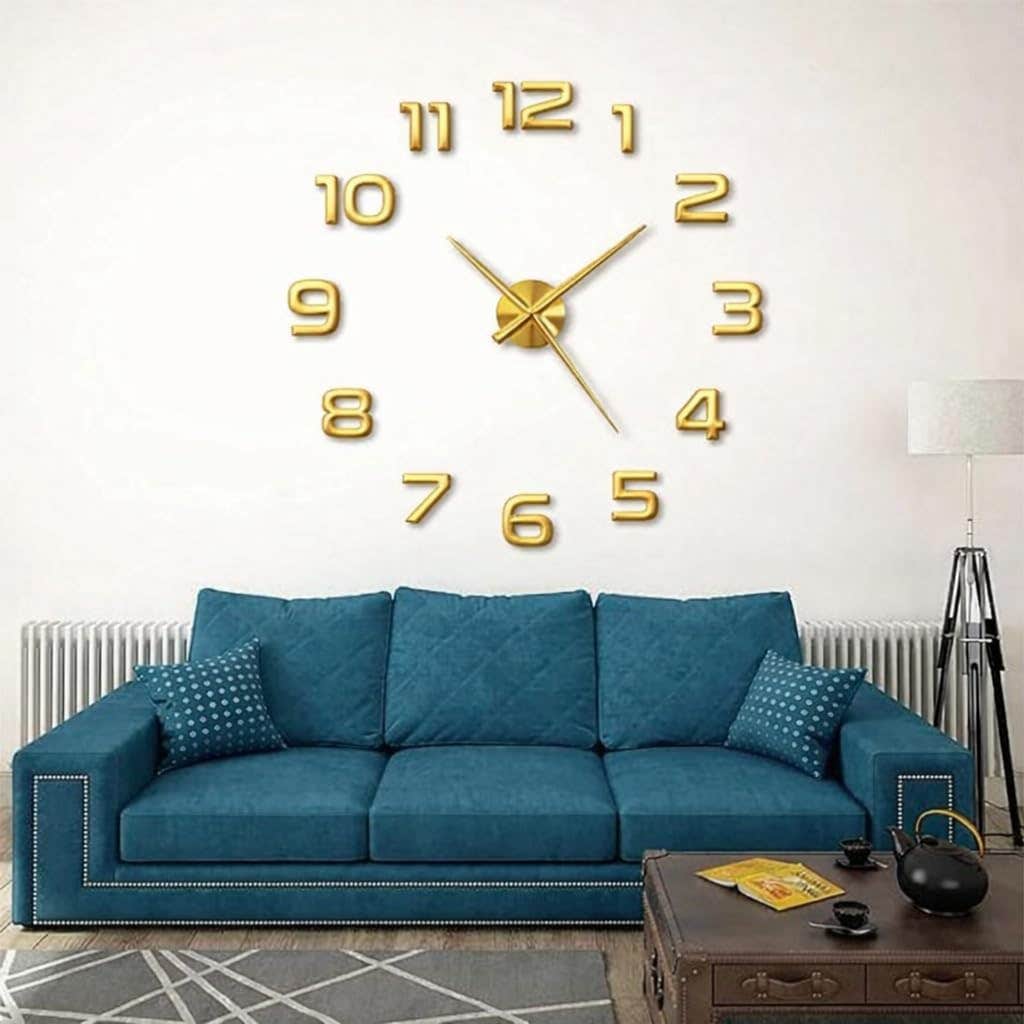 80 cm Gold Wood 3D Wall Clock - Classic Design by Home Gallery