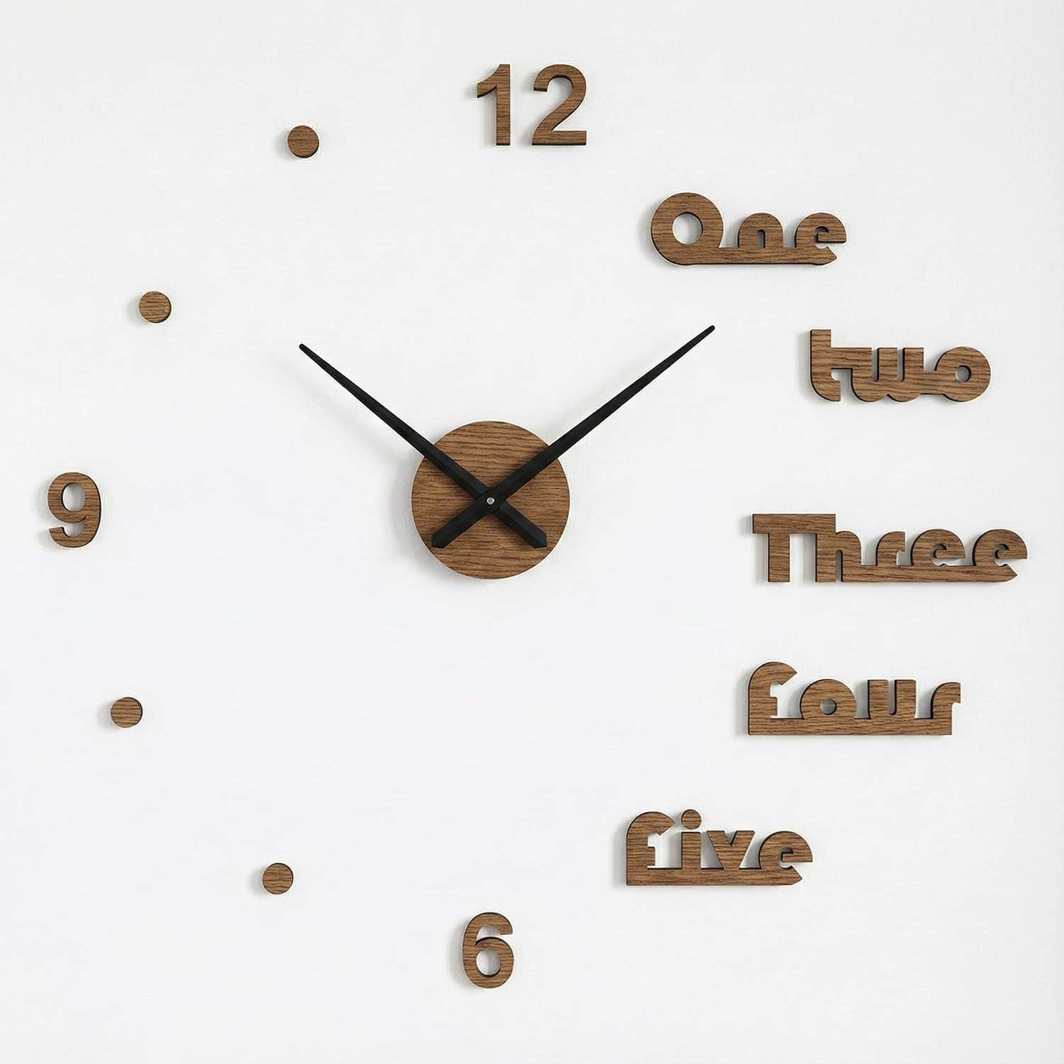 Modern DIY 3D Frameless Brown Wall Watch - 80cm