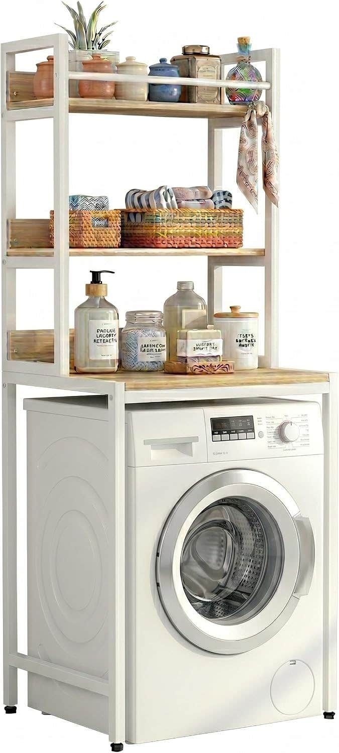 3-Tier Over Washing Machine Storage Rack, Freestanding Laundry Room Organizer