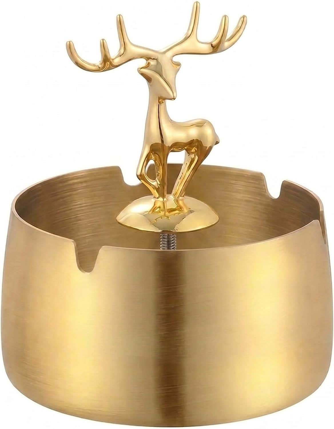 Luxury Golden Metal Decorative Deer Ashtray for Home, Restaurant, Office