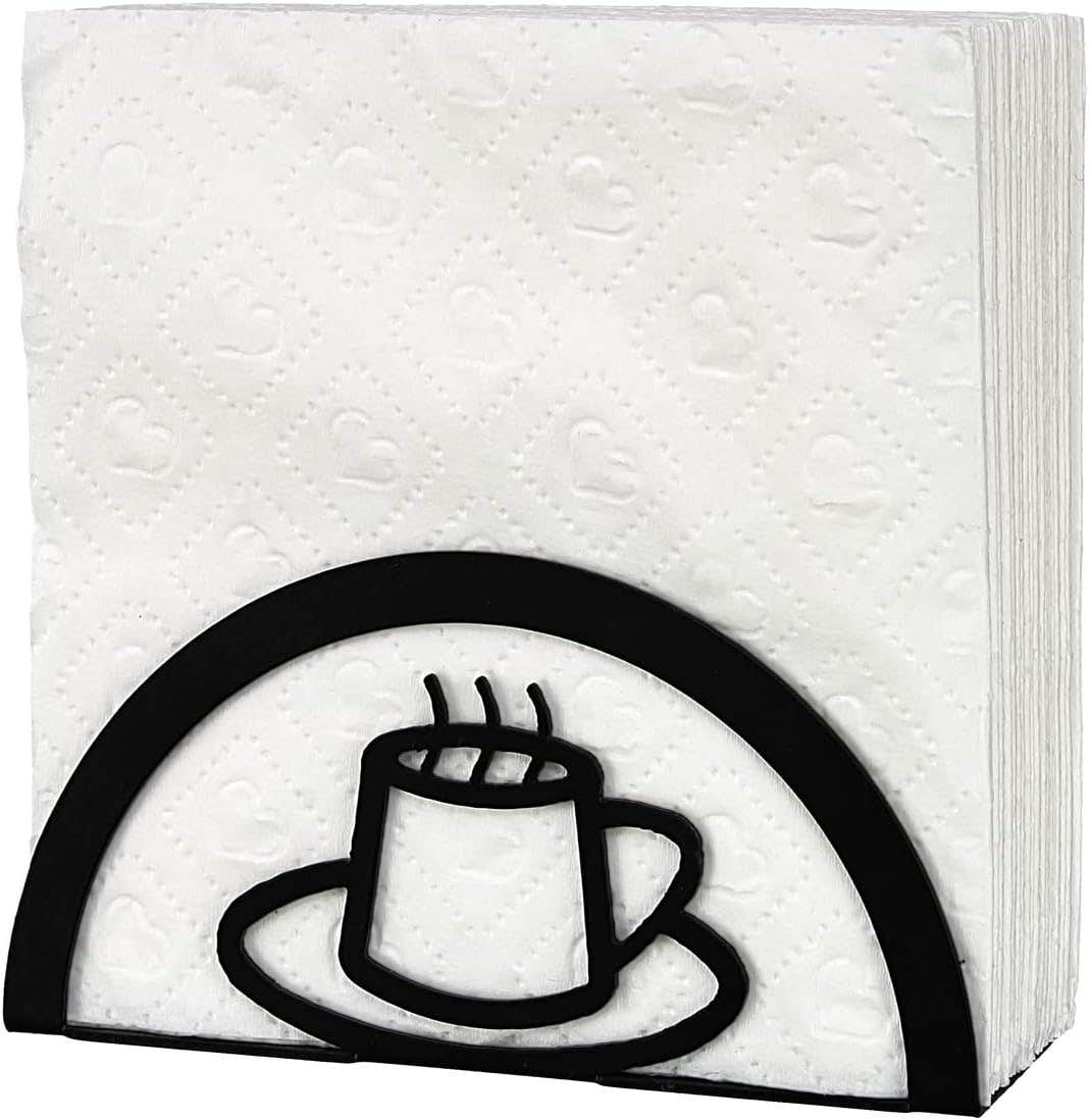 Black Metal Napkin Holder for Kitchen & Dining Table - Unique Artistic Design