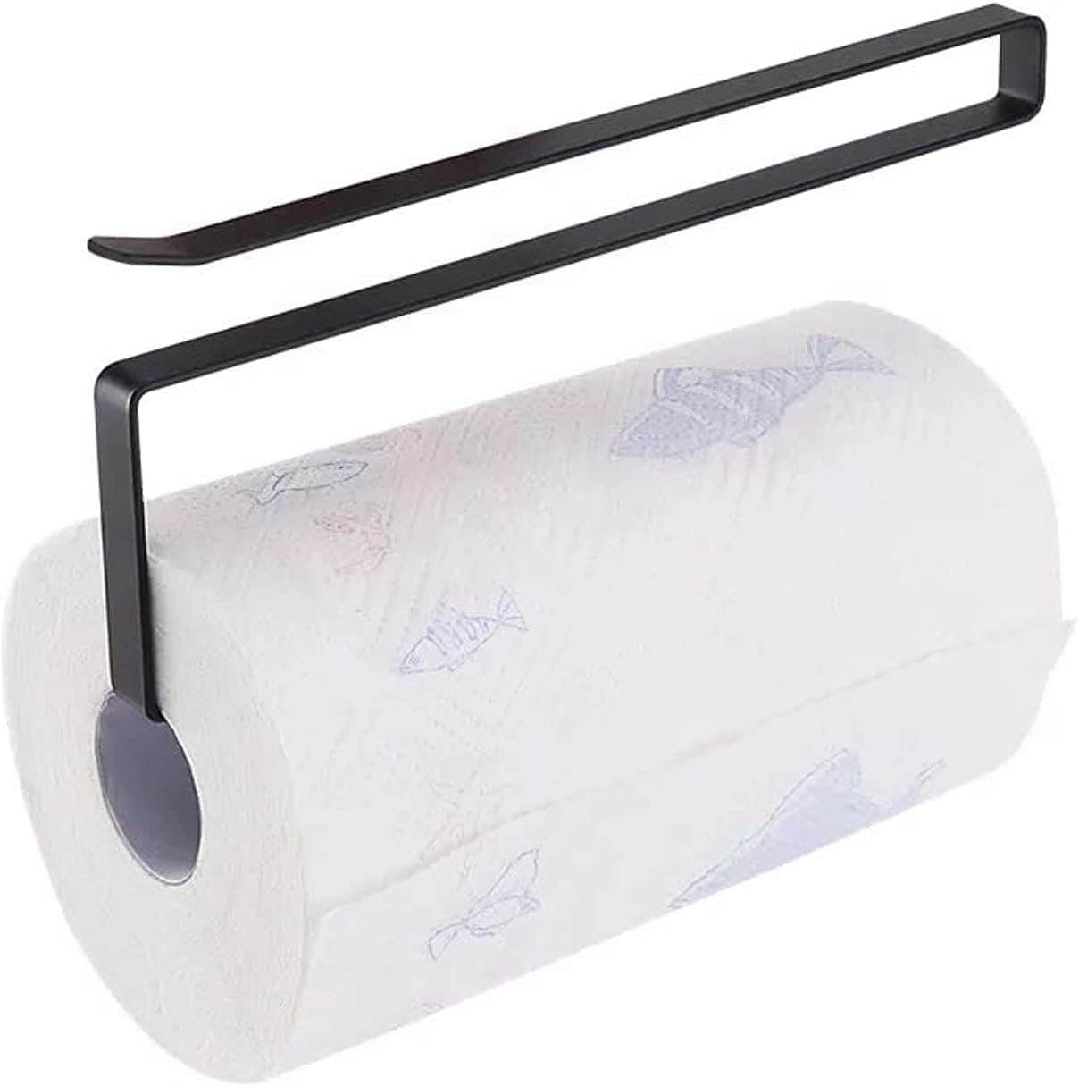Black Paper Towel Holder Rack for Kitchen & Bathroom - 2 Pcs Storage Set