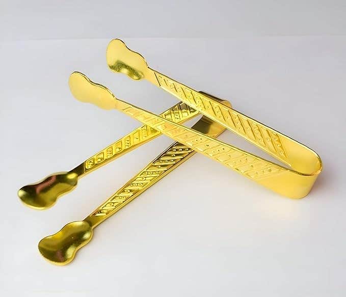 Gold Metal Incense Tongs, Precision Design for Handling Incense & Charcoal, 2 Pack