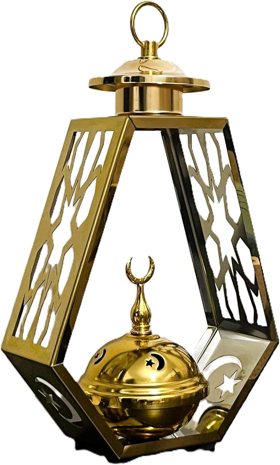 Stellar Stores Ramadan Lantern Metal Censer - Golden Incense Holder