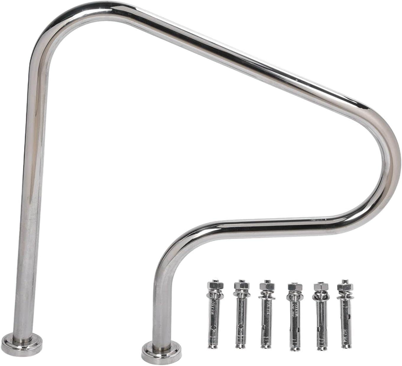 Premium Stainless Steel Swimming Pool Handrail - Curved Design | Durable & Safe - Generic Brand