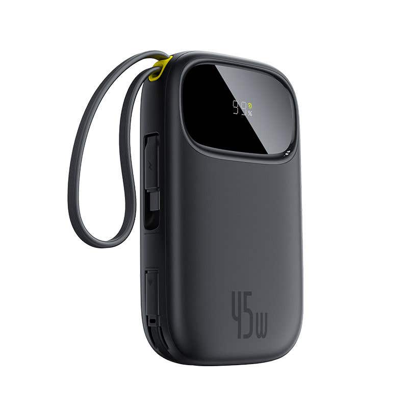 Baseus 10000mAh Power Bank with 2 Ports, Fast Charging, LED Indicators - Black
