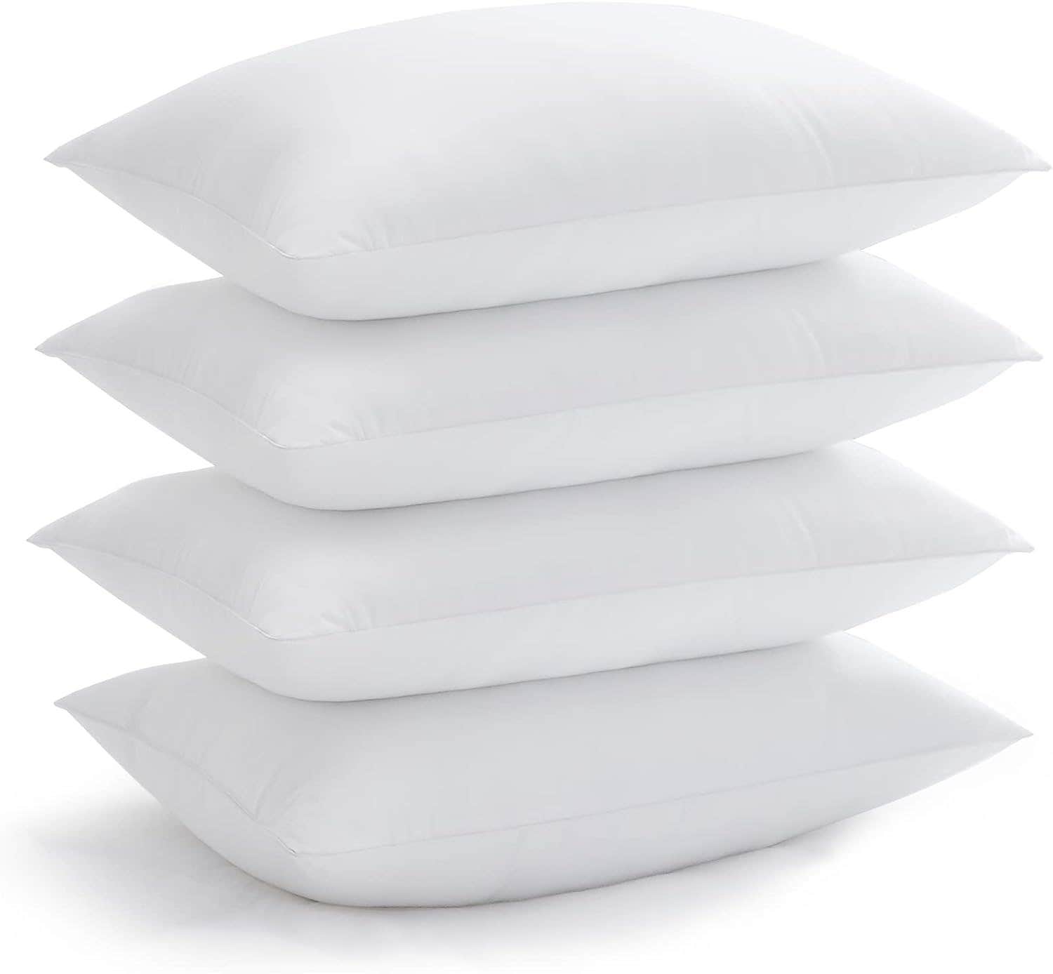 Luxury Fiber Bed Pillow Set - 4 Pieces, 70x50cm - White