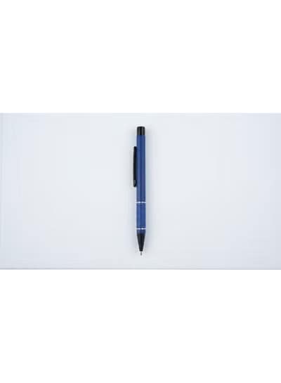 Metallic Dual-Ring Ballpoint Pen - Blue | Practical & Stylish