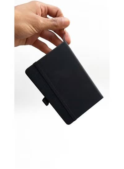 planner notebook organized with lined A6 sheets, stylish (black)