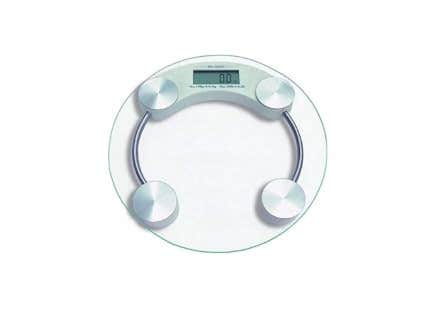 Digital Glass Personal Scale, Transparent, Round, 180kg Capacity