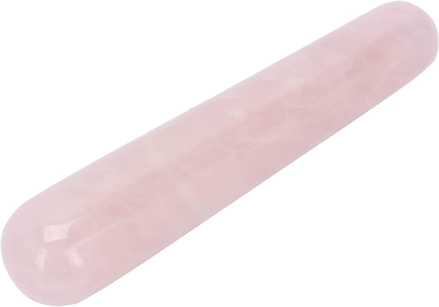 Junlucki Jade Stone Massage Wand Rose Quartz - Compact and Portable