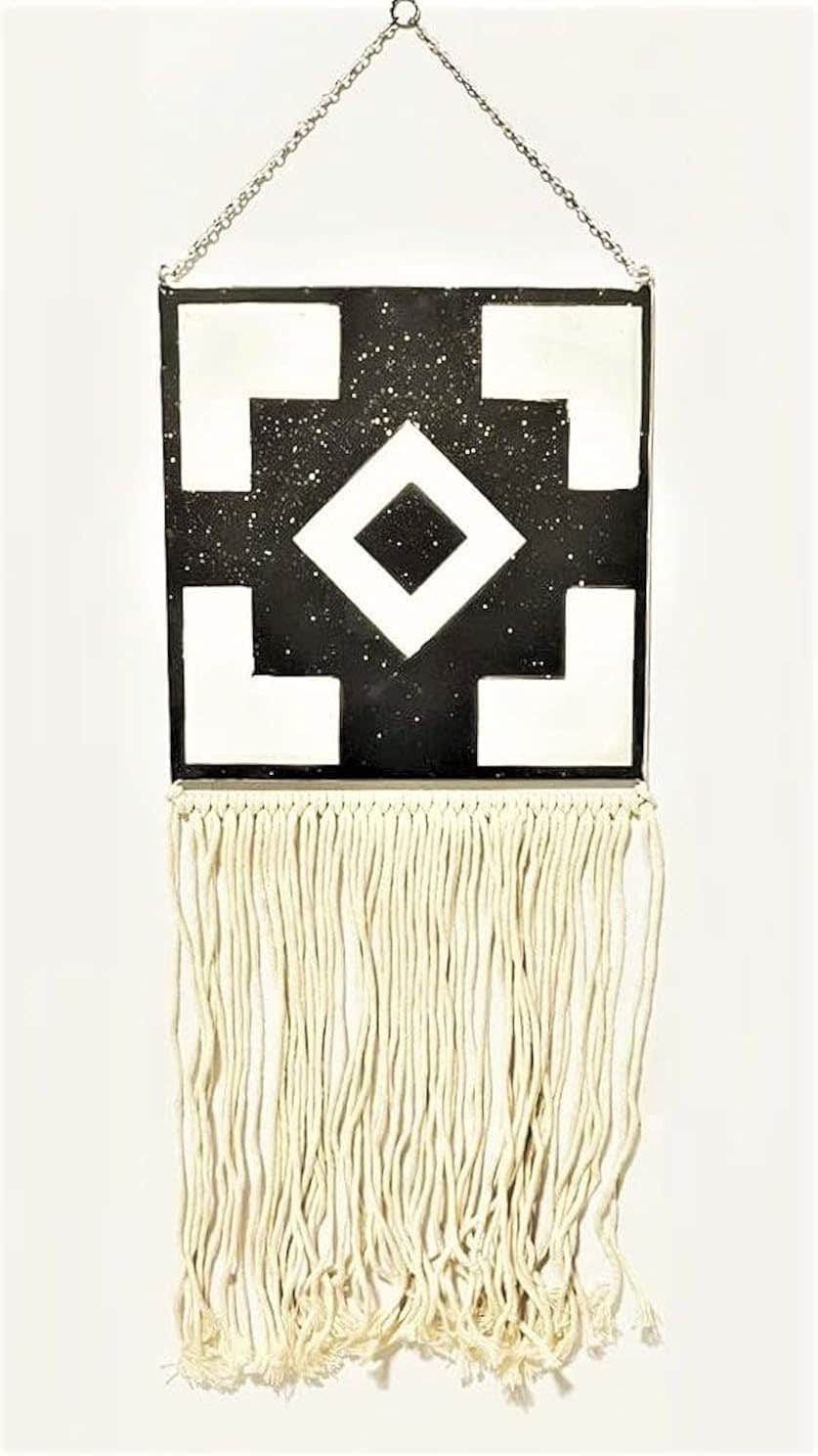Nordic Design Macrame Metal Plate Wall Hanging