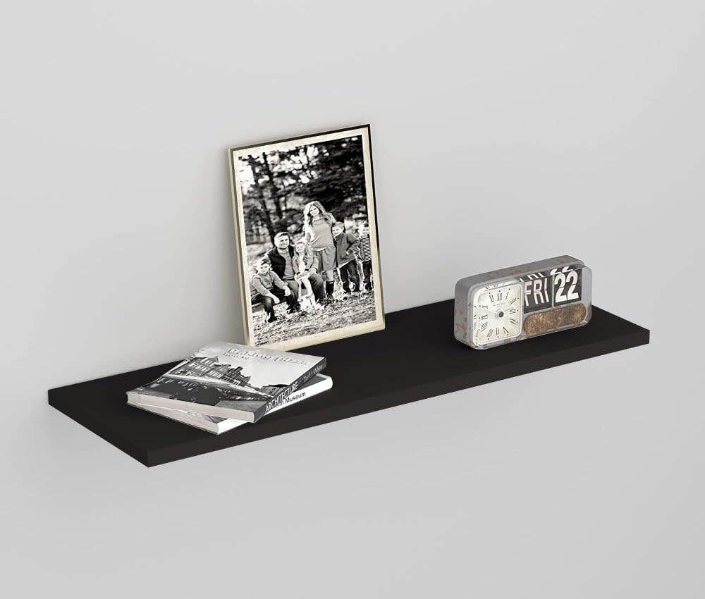 Home Gallery Black Floating Shelf 100x20 cm - Water Resistant, Space Saving