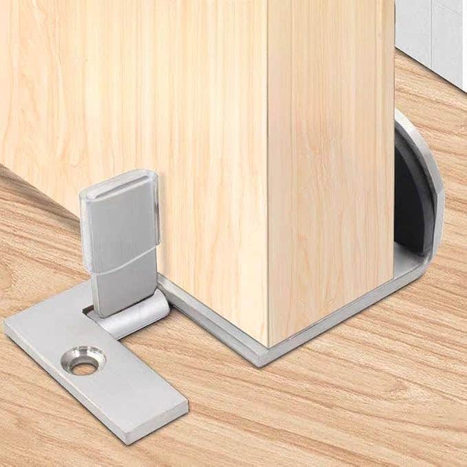 Metal Floor Door Anchor - Prevents Door Collision to Wall and Helps Hold When Open - Durable Catch Base - Compact Design