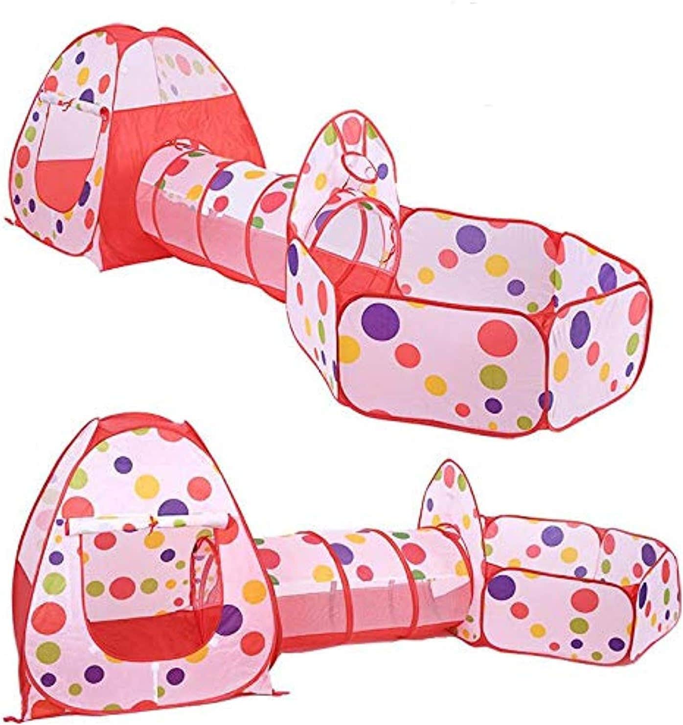 Kids Play Tent Tunnel Set with Ball Pool - Indoor/Outdoor Children's Toy Kit