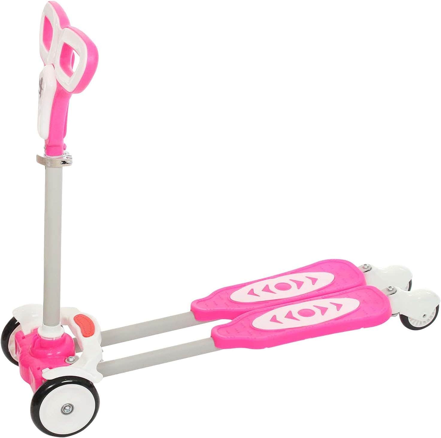 Kids 4-Wheel Scooter - Adjustable Height, Foldable - Pink