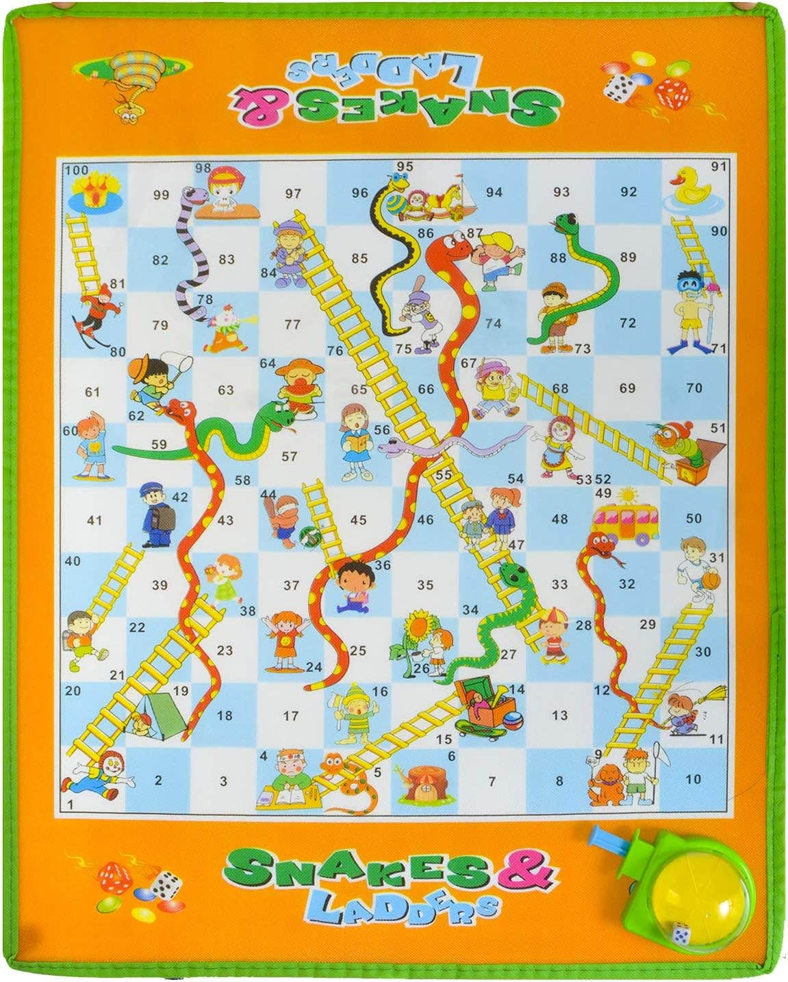 TIAN XIN Snake and Ladders Game Mat - Animal Theme, Plastic Material