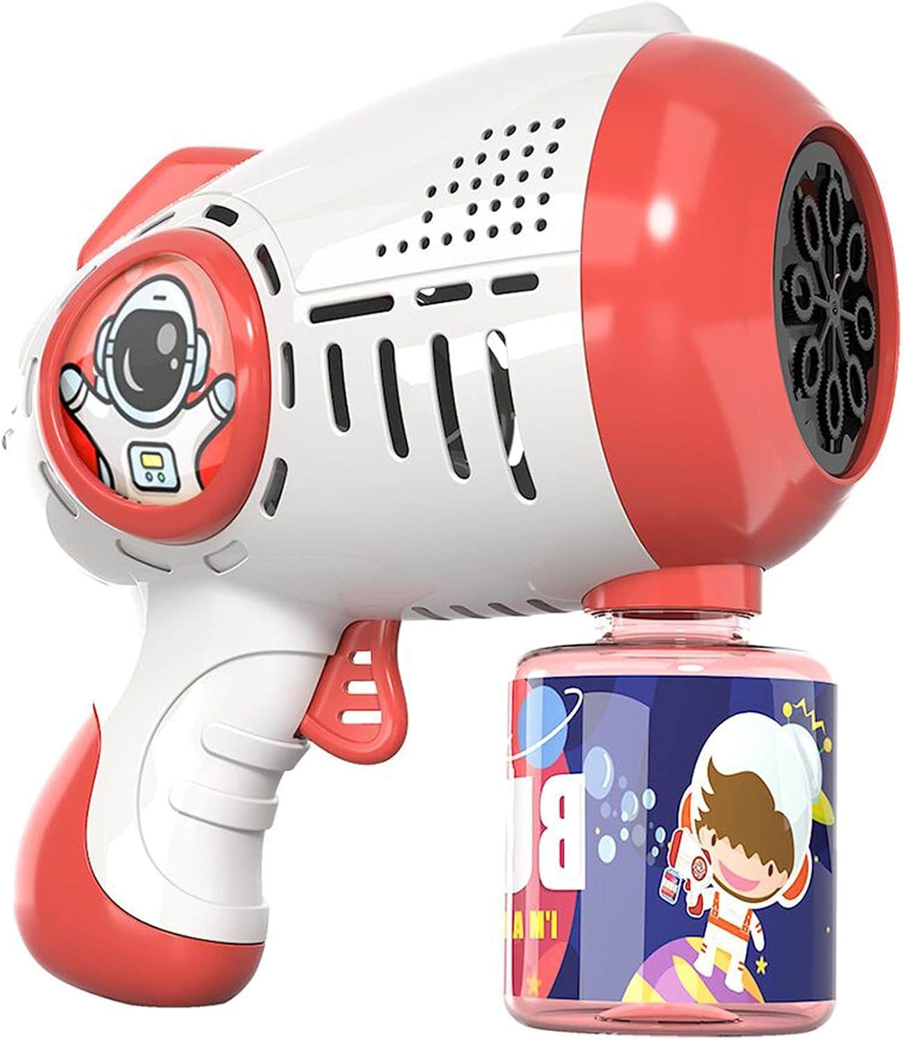 Lucky Doug Bubble Gun for Kids - 5000+ Bubbles/Min, LED Lights, Outdoor Bubble Machine