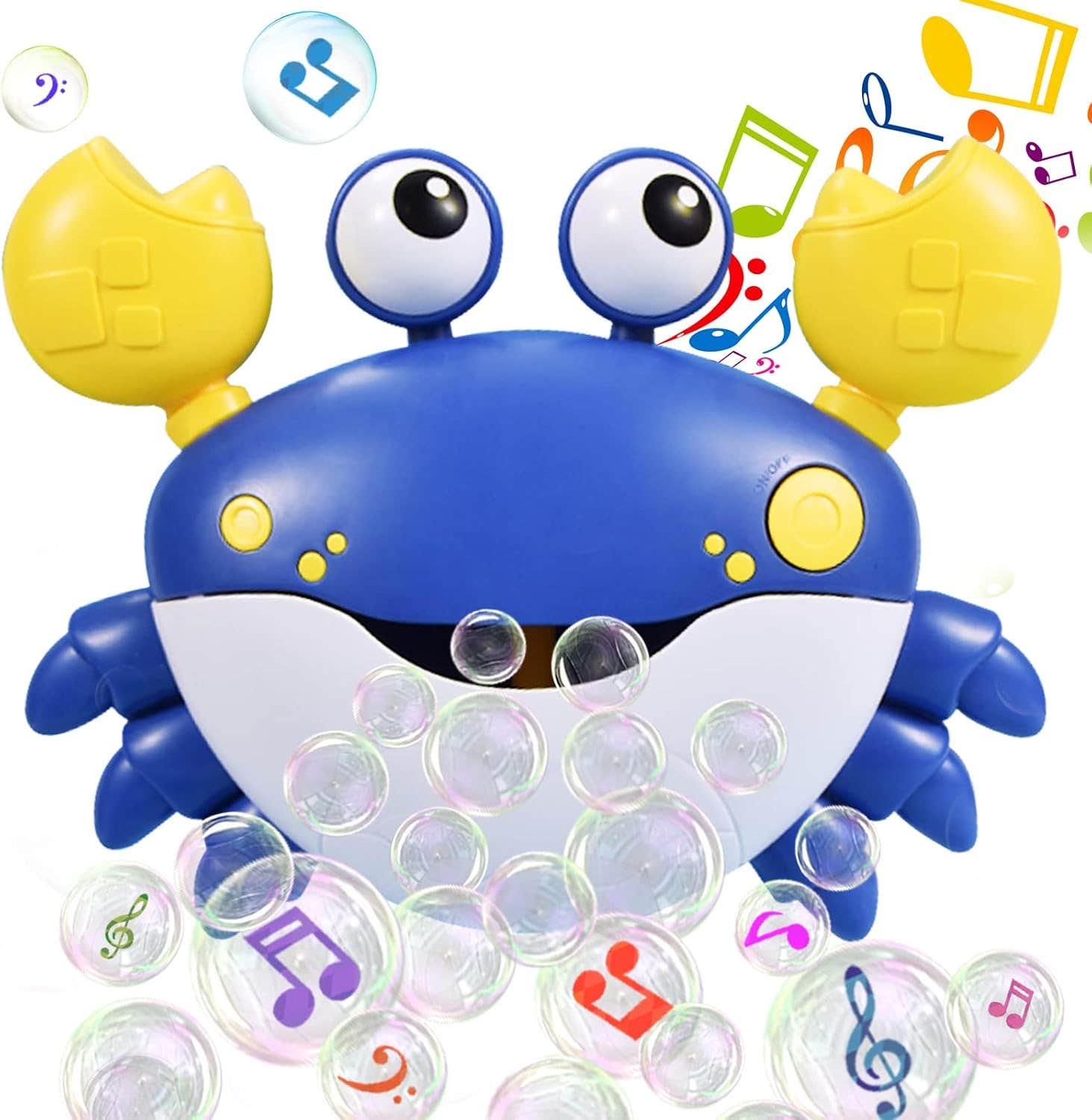 Zain Blue-Crab Bubble Bath Toy for Toddlers | Bubble Maker, Music, Suction Cups | Baby Shower Foam Toy