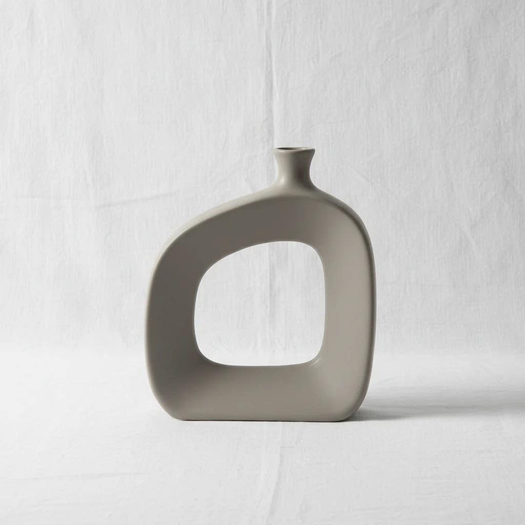 The Terra Matte-Finish Ceramic Decorative Flower Vase