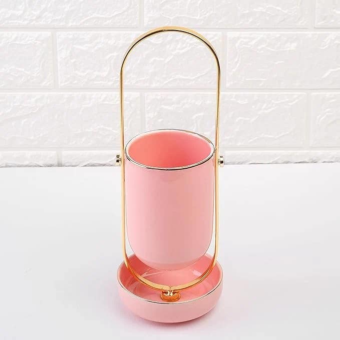 Charming Pastel Pink Porcelain Countertop Kitchen Utensil Holder
