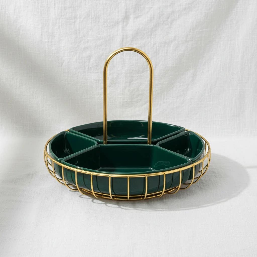 Regal Dark Green Porcelain Circular Nut & Snack Plate (25cm)