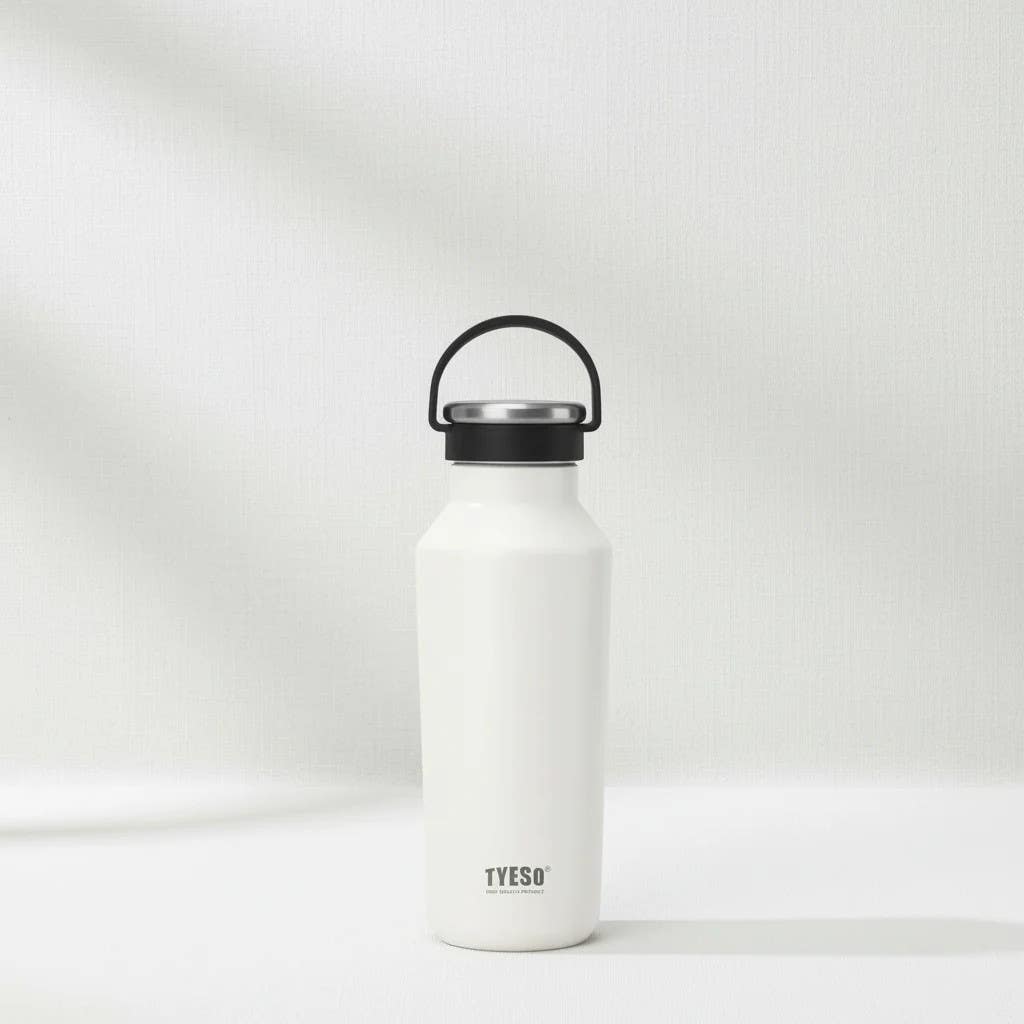 TYESO Vacuum Insulated Sports Bottle with Soft Silicone Handle (500ml)